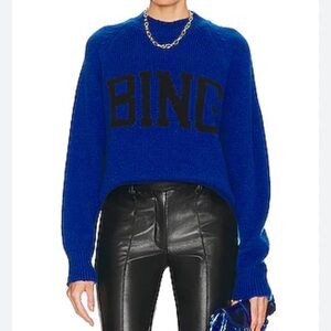Anine Bing Kendrick University Bing Sweater in Electric Blue NWT
